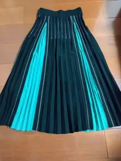 SNIDEL グリーン ターコイズ プリーツスカート