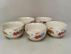 新品☆湯呑　5客セット　紅葉柄　瑞香