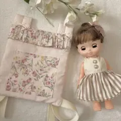 ドールキャリア❤︎ハンドメイド　ツイル薄ピンク×チューリップ2p