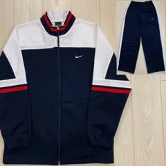 00s NIKE ナイキ 黒タグ 刺繍ロゴ ジャージ上下 セットアップ 古着 S