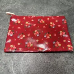 キャスキッドソン 花柄ポーチ 赤 オイルクロス小物入れ Cath Kidstonのサムネイル