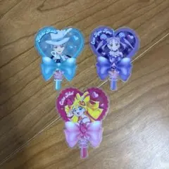 キミとアイドルプリキュア　映画特典　うちわ型クリアカード　3枚セット