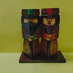 アイヌ　ニポポ人形　木彫り 夫婦像 ペア民芸品 アンティーク