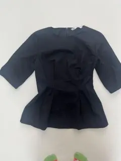 ZARA ブラック 五分袖 トップス Sサイズ　ペプラム
