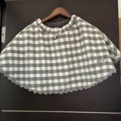 メゾピアノ　120 グレーとホワイトのチェックスカート ツイード　クリスマス