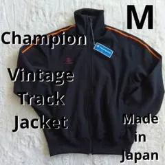 ♥デッドストック♥ほぼ新品 チャンピオン ジャージ 襟高 刺繍ロゴ М 黒