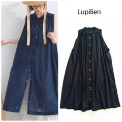 Lupilien コットンボイルノースリーブワンピース インド綿　ネイビー