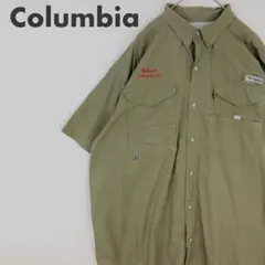 2346 コロンビア　刺繍　ロゴ　コットン　BD 半袖　シャツ　PFG