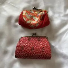 ちりめん友禅 がま口財布　2点セット