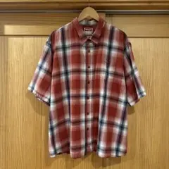 Wrangler ラングラー チェックシャツ 半袖シャツ 赤 レッド 3XL