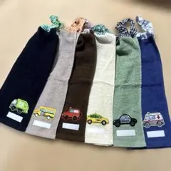 222.おりこうエプロン　おりこうタオル　タオルエプロン　6枚組　乗り物　男の子
