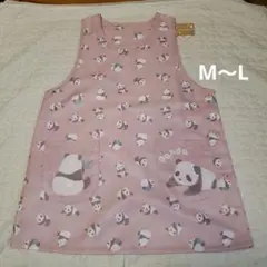 新品　パンダ柄ピンクエプロン　 M～Lサイズのサムネイル