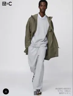 UNIQLO C スウェットワイドパンツ 03 グレー M ユニクロC