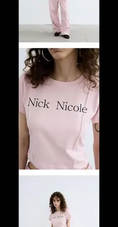 NICK&NICOLE NICOLE PINTUCK CROP TEE_PINK