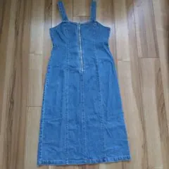 GU デニムフロントジップワンピース M　レディース