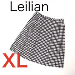 H291◾️レリアン　チェック　タック　膝下丈スカート