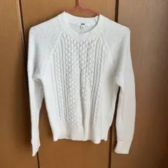 UNIQLO ケーブル編み ホワイトセーター M