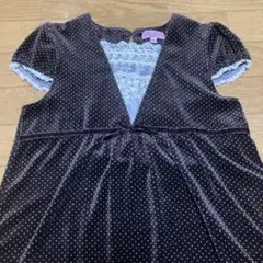 マザウェイズ プチパレス 140 フォーマル ワンピース ベルベット調 レース