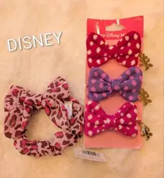 d*7様 ミニー　リボンヘアゴム　レオパードシュシュ　セット売り　ディズニーリゾ