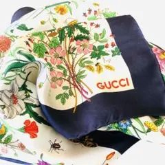 美品】GUCCI スカーフ アルファベット マルチカラー 大判 シルク100