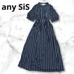 美品⭐︎anysis エアリードレープスムーズワンピース ストライプ 接触冷感のサムネイル
