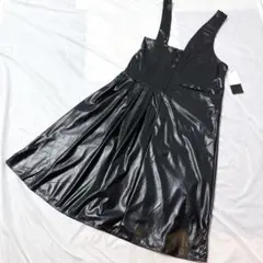 新品 Koco Line キャミ 원피스 フェイクレザー ブラック 変形