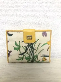 グッチ GUCCI 財布 イエロー 二つ折り フラワー オールドグッチ