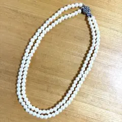 パール風２連ネックレス