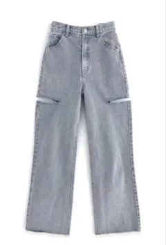 GRL サイドスリットダメージデニムワイドパンツ gm694