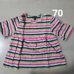 babyGap ボーダー柄 半袖ワンピース 70cmのサムネイル
