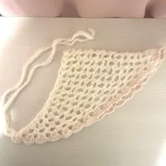 ハンドメイド　バブーシュカ　 ホワイト　ピンク