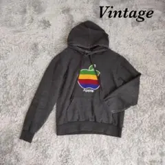 ヴィンテージ プルオーバー パーカー 長袖 スウェット 刺繍 アップル 裏起毛