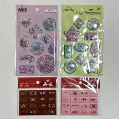 ディズニー　ミッキー＆ミニー　チョコ　ティンカーベル　ウォーターシール　3枚