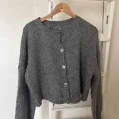 GRL グレー ボタン付きカーディガン 長袖