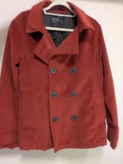 オレンジ ダブルブレスト ピーコート