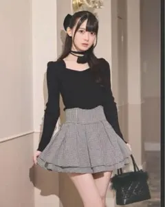 ミシェルマカロン 美脚スカート 千鳥柄 Sサイズ