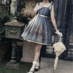 真夜中　青黒色ジャンスカ　ゴシックロリータ vintage ゆめかわ量産系地雷系