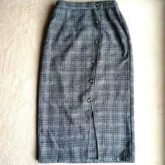 じ*ど様 ロングタイトスカート グレンチェック Lサイズ 秋冬