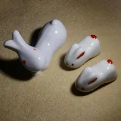 動物シリーズ✨箸置き 美濃焼 限定価格♡ うさぎ 親子 セット M-42