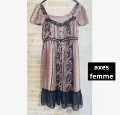 アクシーズファム　axes femme 花柄　ワンピース　フリル