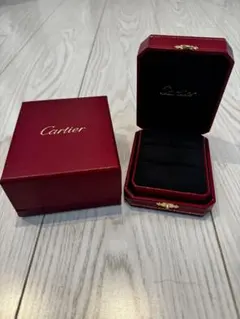 Cartierレザージュエリーケース赤ペアリング空箱カルティエ