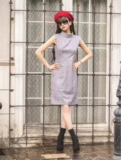 【美品】EmiriaWiz グレンチェック ワンピ M ハイネック 上品のサムネイル