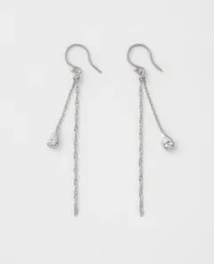 ジュエッテ ピアス ジルコニア シルバー ドロップ プラチナム 925 美品