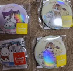 サンリオ クロミ ポムポムプリン×2 バッジ アクリルスタンドポチャッコ計4点