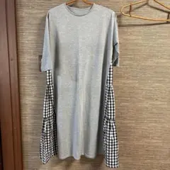 ワンピース　チェック　体型カバー　マタニティ