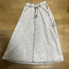 レディース　デニム　ロングスカート　フリーサイズ