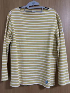 ORCIVAL イエロー ホワイトボーダー長袖Tシャツ