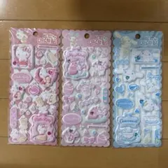 海外サンリオ　正規品　キティ　マイメロ　シナモロール　マシュマロシール3枚セット