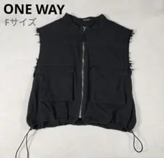 【美品】one way ドローコードベスト ブラック ショート丈　フリーサイズ
