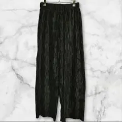 フリフル 黒 ワイドパンツ カジュアル リラックス ゆったり コーデュロイ L
